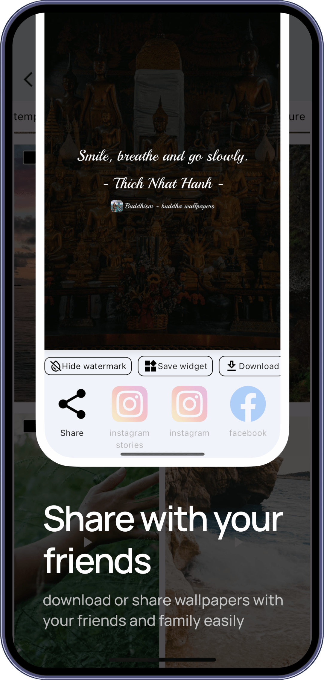 Screenshot of  app showing the main player with several comments.